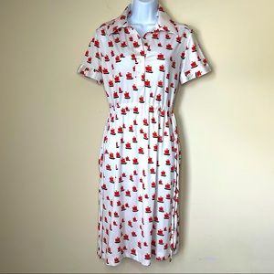 COPY - LANVIN VINTAGE 70’S RARE SAILBOAT PATTERN MADE IN USA DRAWSTRING SHIRT D…